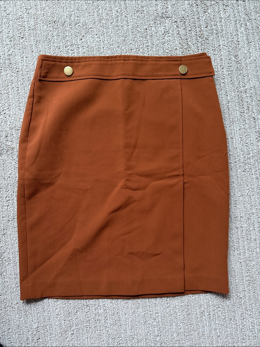Ann Taylor Women's Rust Pencil Skirt with Gold Buttons